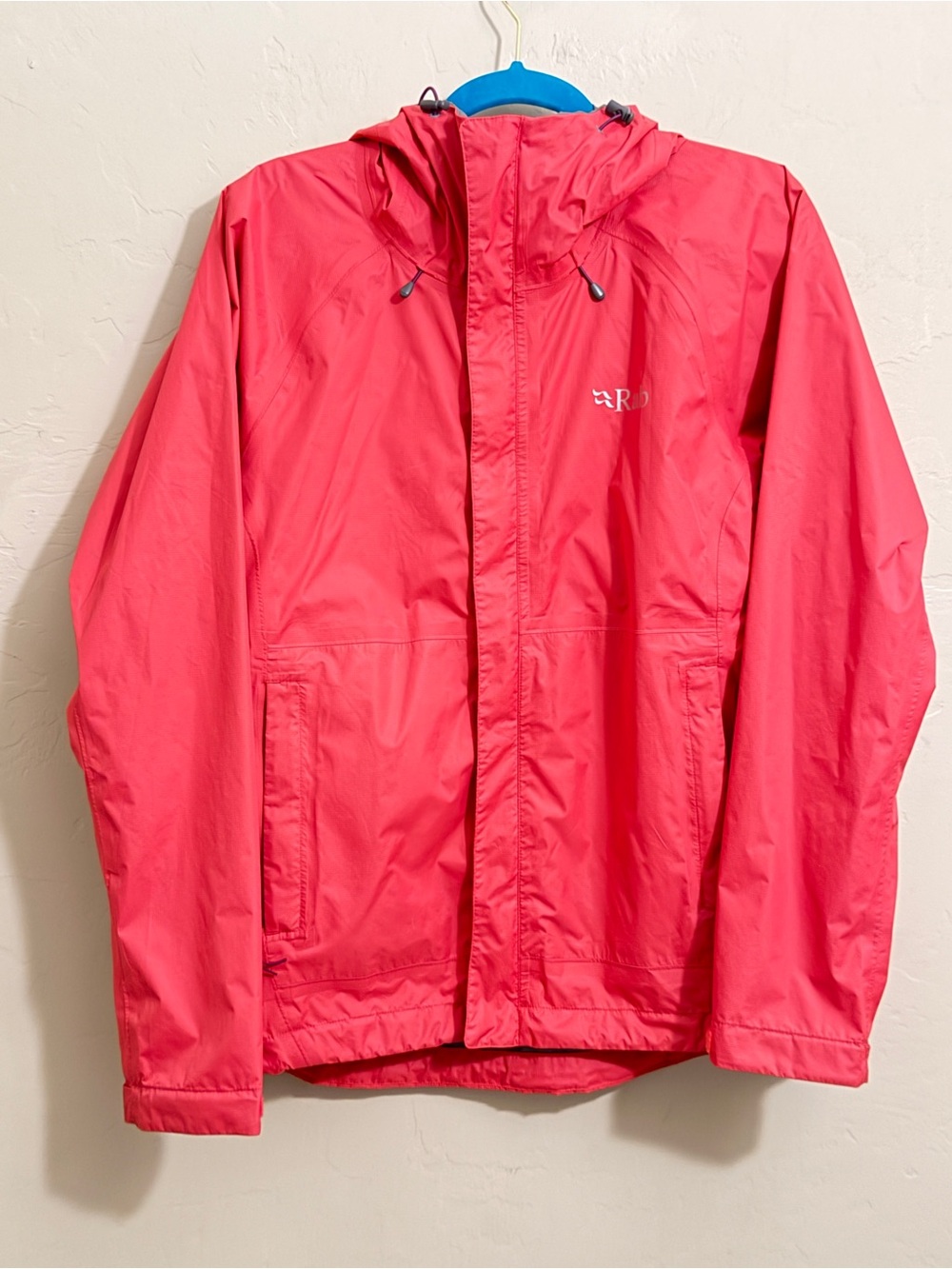 Rab Pertex Shield Waterproof Jacket Coral Red Women’s M Hooded Hiking